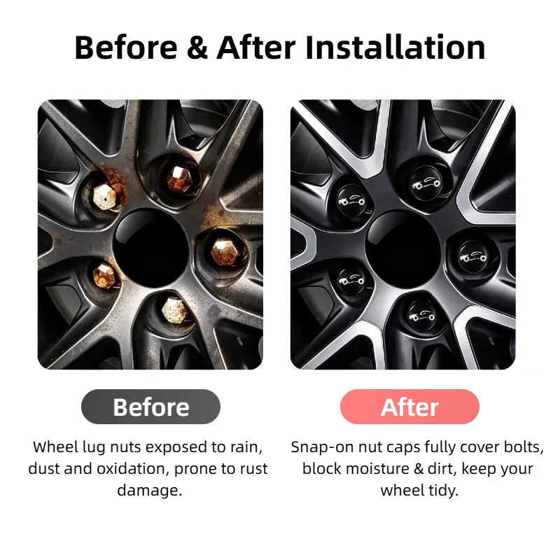 21 mm Wheel Lug Nut Covers – 20-Piece Set
