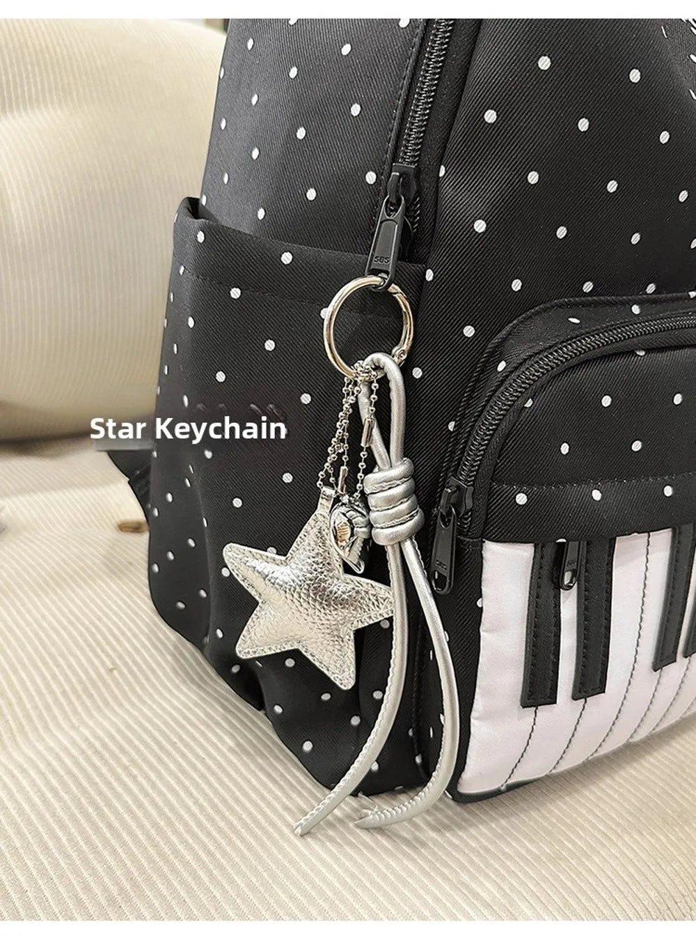 Piano-Key Print Lightweight Backpack