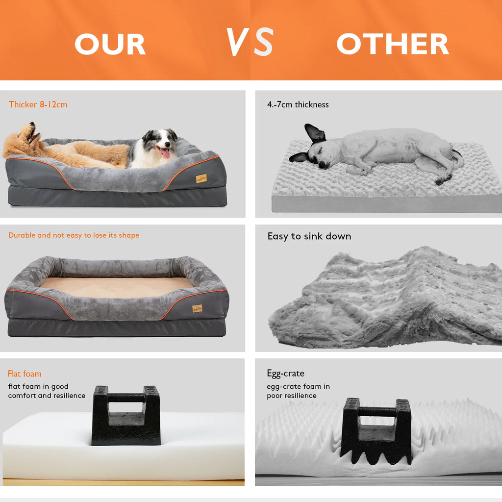 BINGOPAW Foam Dog Bed with Removable Cover