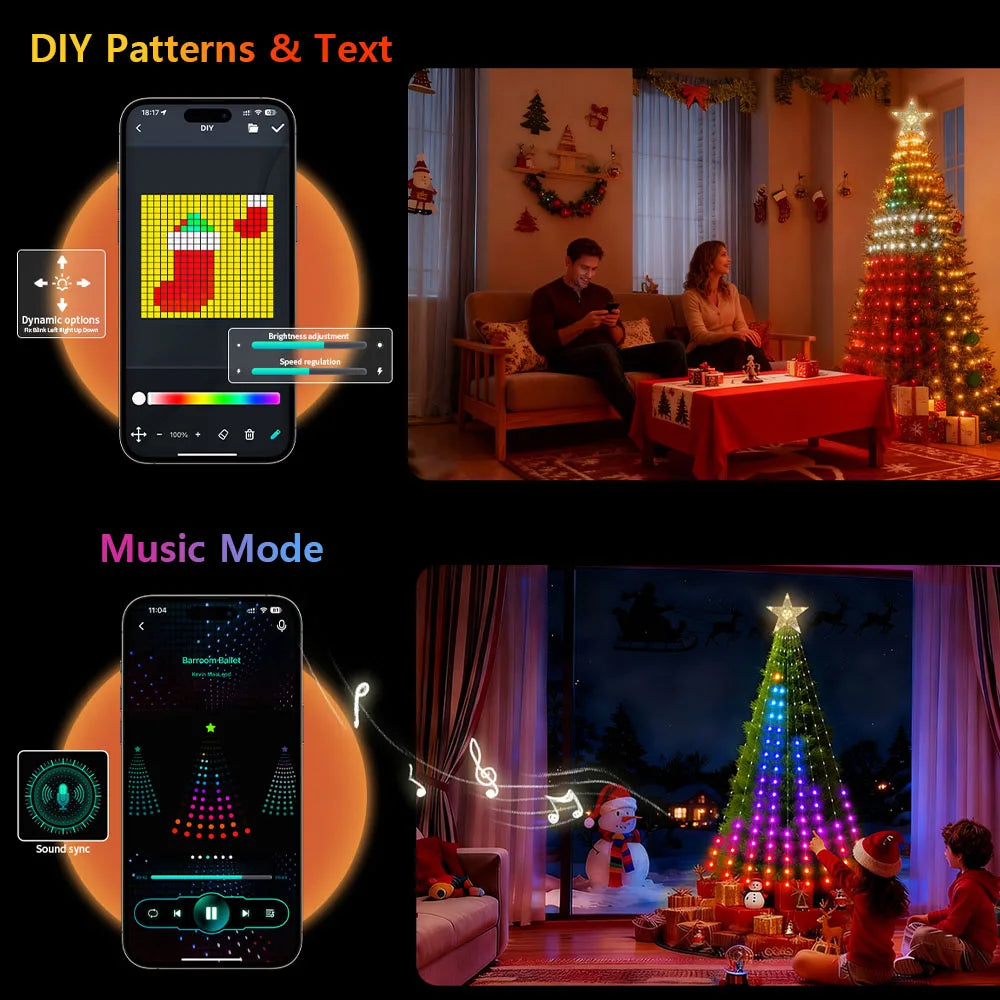 400-LED RGBIC Christmas Tree Light Strings