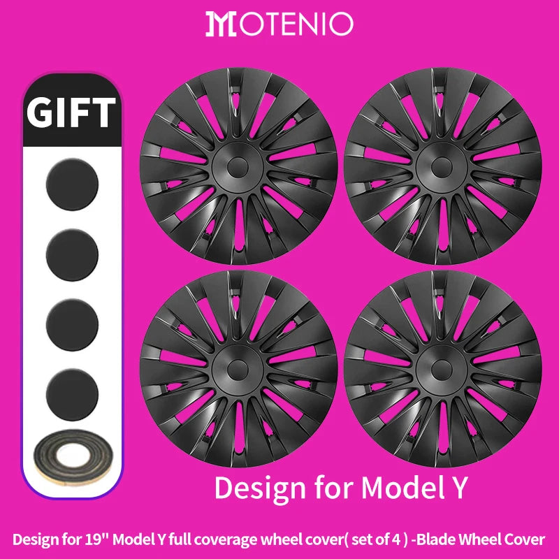 MOTENIO 19-Inch Wheel Covers for Model Y – Set of 4