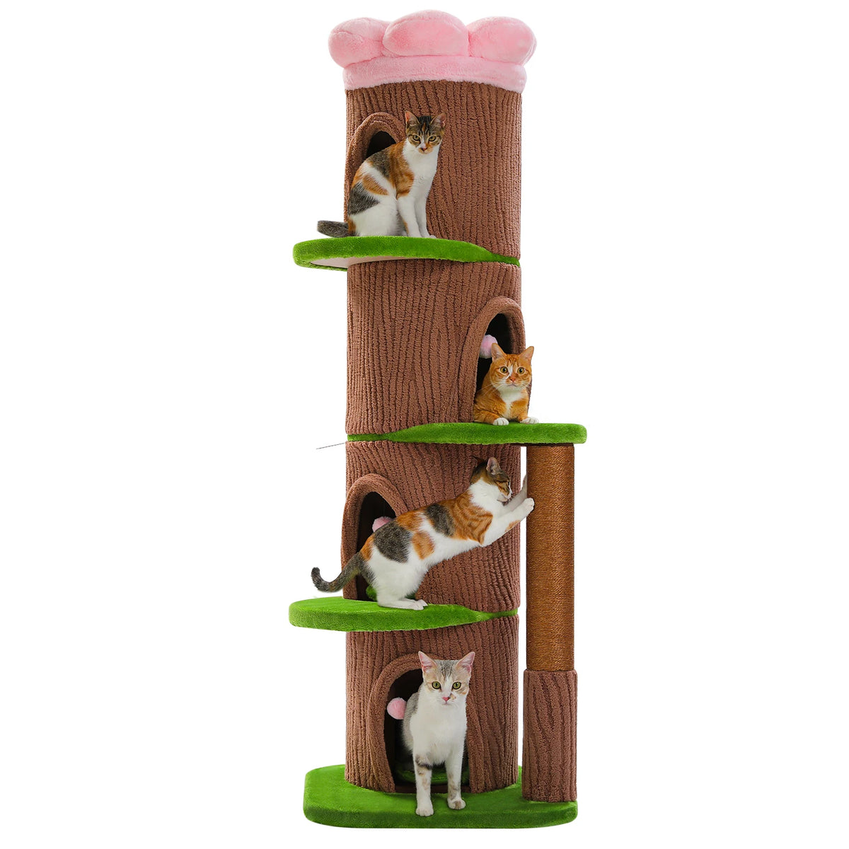 Large Cat Tree with Multiple Condos & Flower Bed