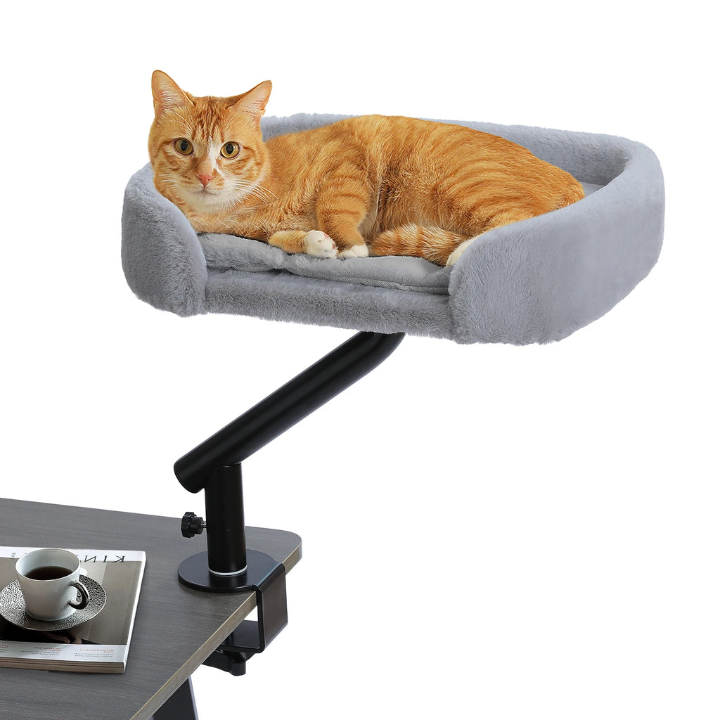 360° Rotating Desk-Mounted Cat Bed