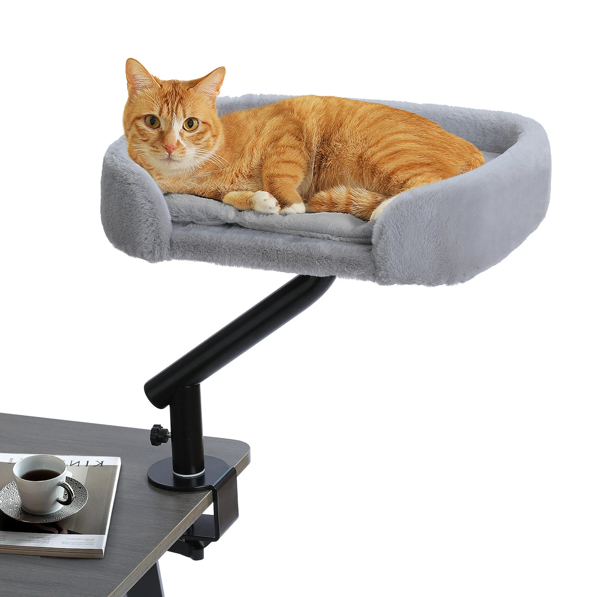 360° Rotating Desk-Mounted Cat Bed
