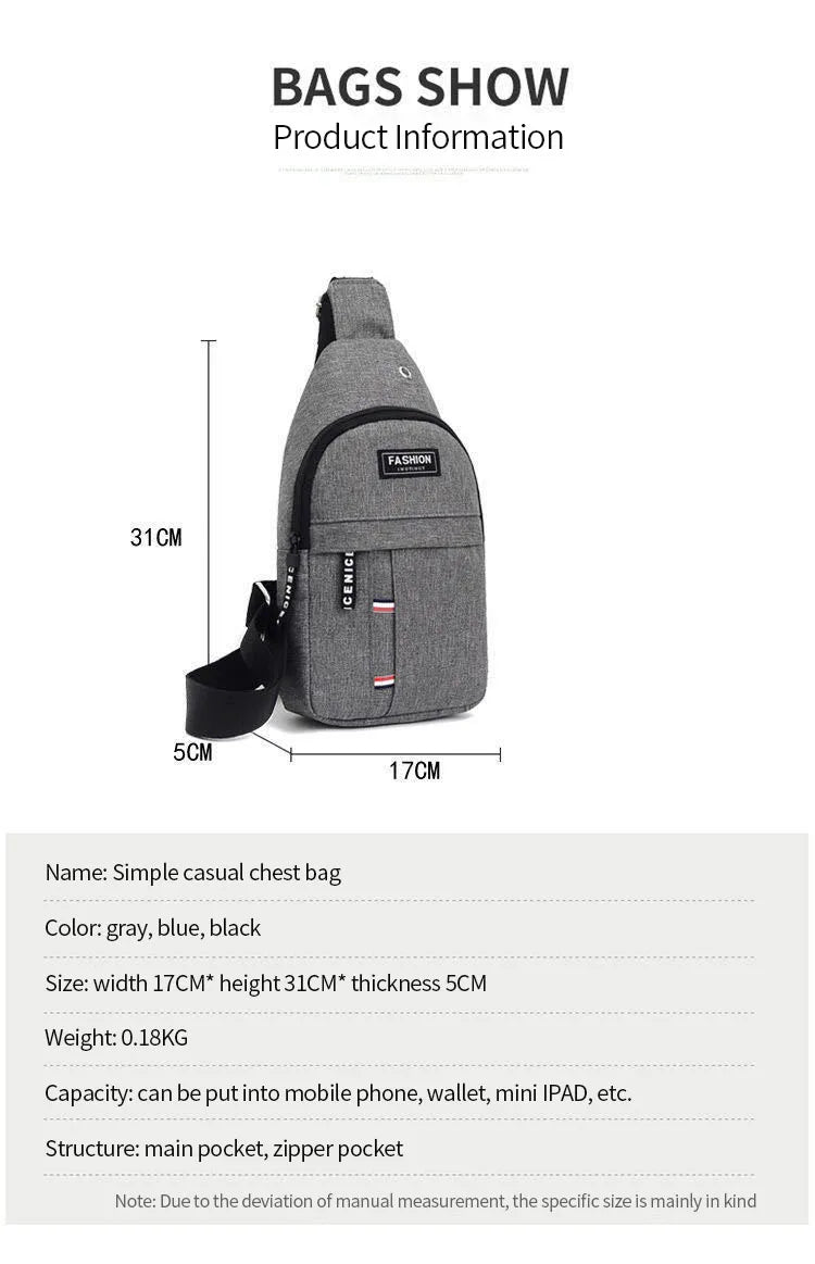 Men’s Nylon Waist Bag with Adjustable Strap