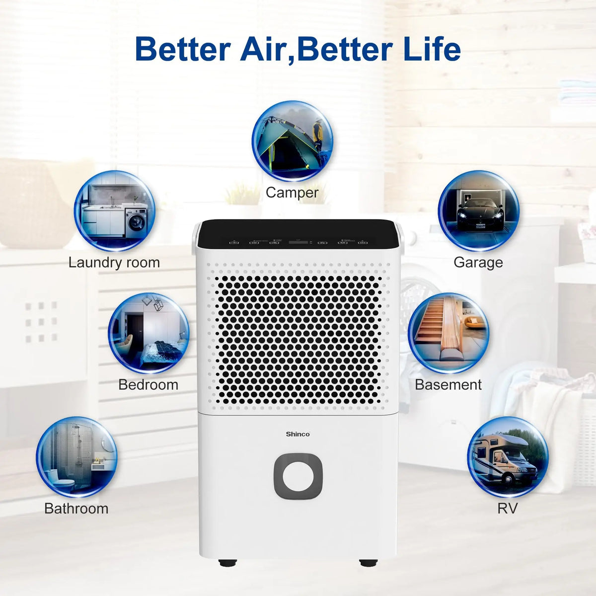 Shinco 30-Pint Dehumidifier with Drain Hose