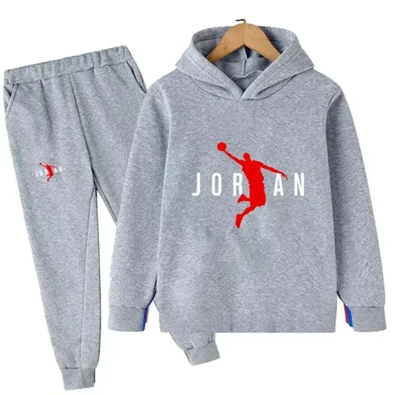 Children's Letter-Print Hoodie and Pants Set