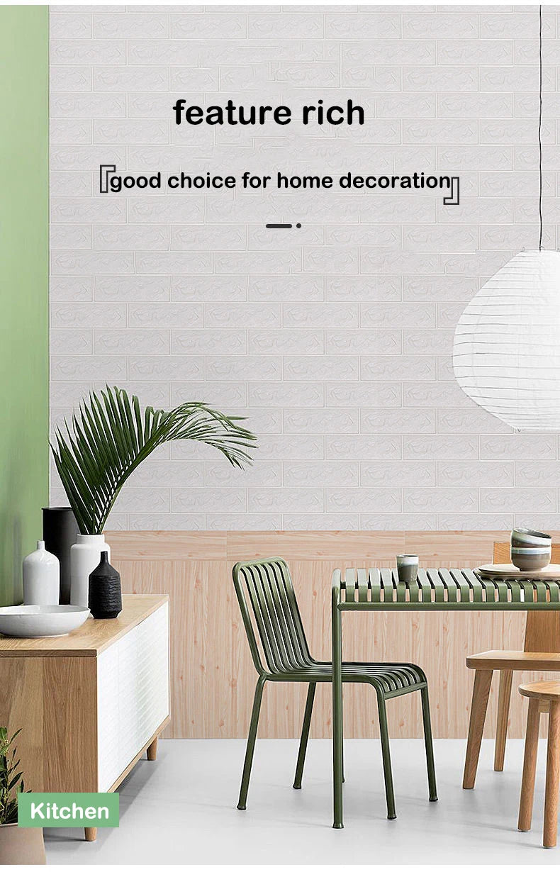 3D Brick-Style Self-Adhesive Wallpaper Roll