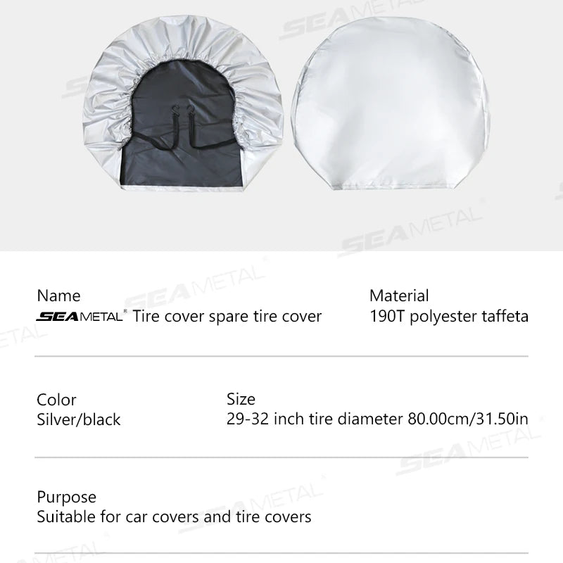 SEAMETAL Tire Covers – 29–32 Inch, 1 or 4 Pieces