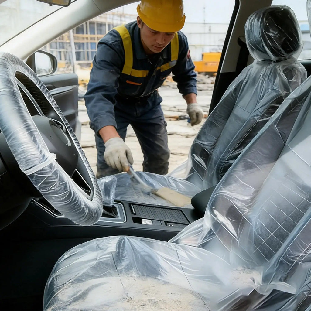 Disposable Plastic Car Interior Covers – 5-Piece Set