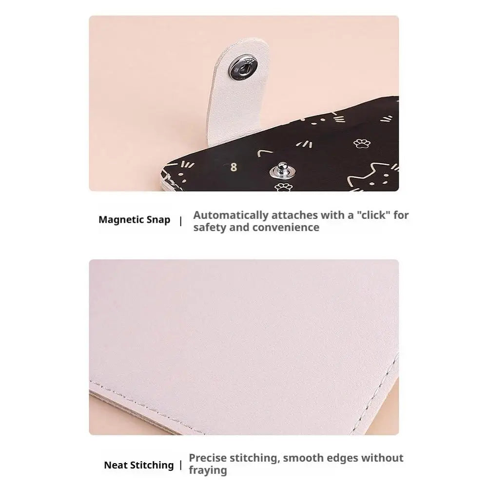 Women's Cat-Print Mini PU Wallet