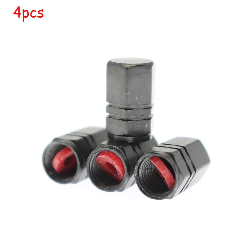 Aluminum Tire Valve Caps with O-Ring – Set of 4