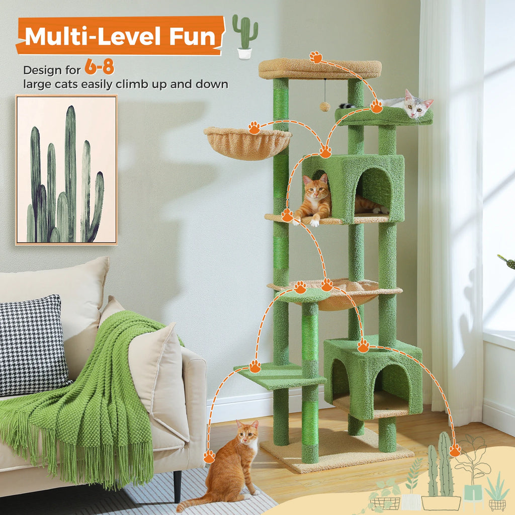 Tall Cat Tree for Indoor Cats Big Cat Tower with Super Large Hammock Cat Climbing Tree with Scratching Posts Condo House Black Whispering Desires Shoppe