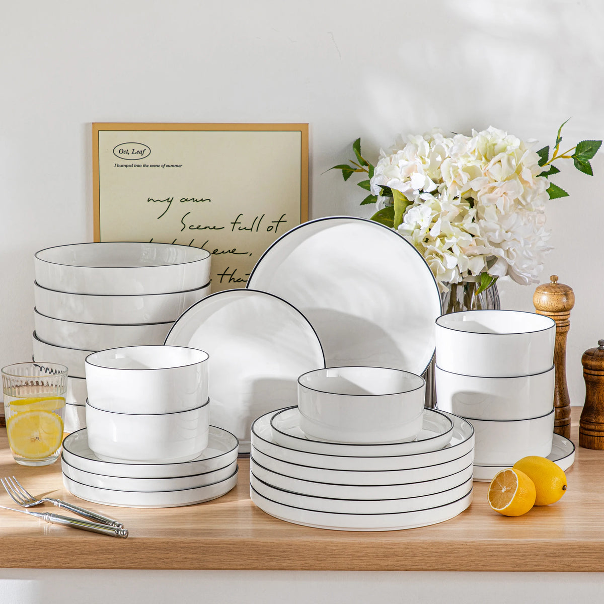 MALACASA Porcelain Dinnerware — Assorted Sets