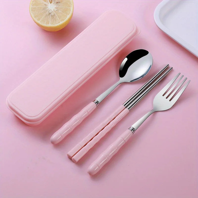 Portable Spoon, Fork and Chopstick Set