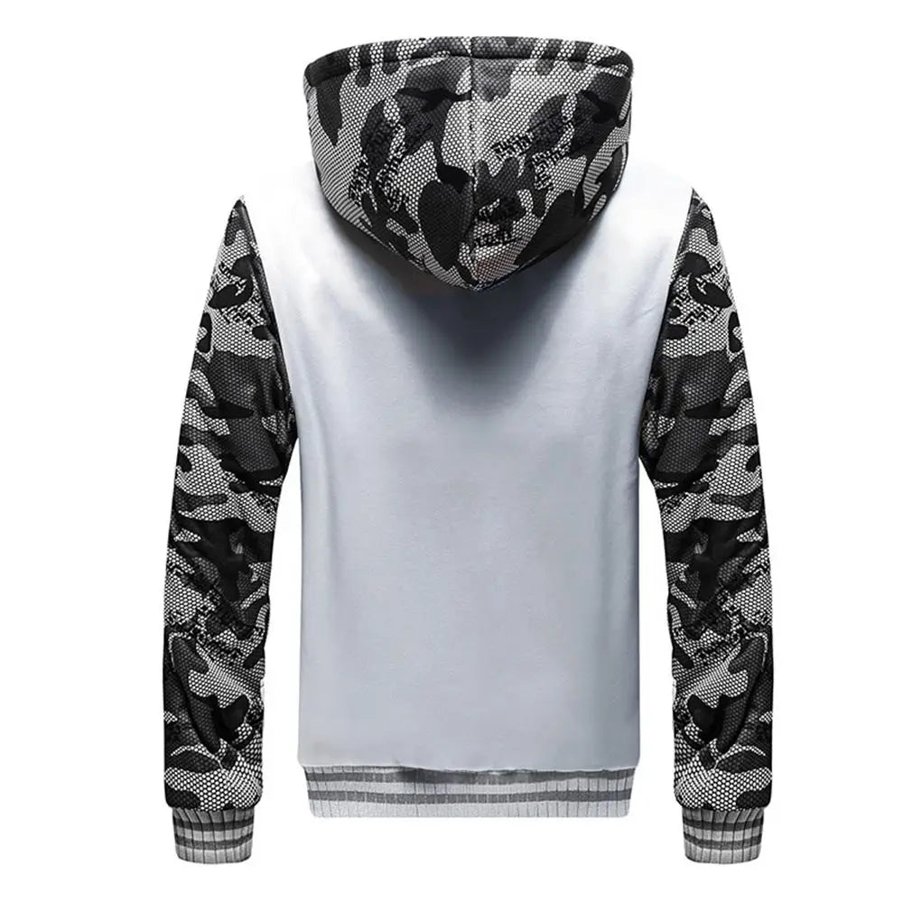 WHWR Men's Camouflage Hooded Zip-Up Jacket