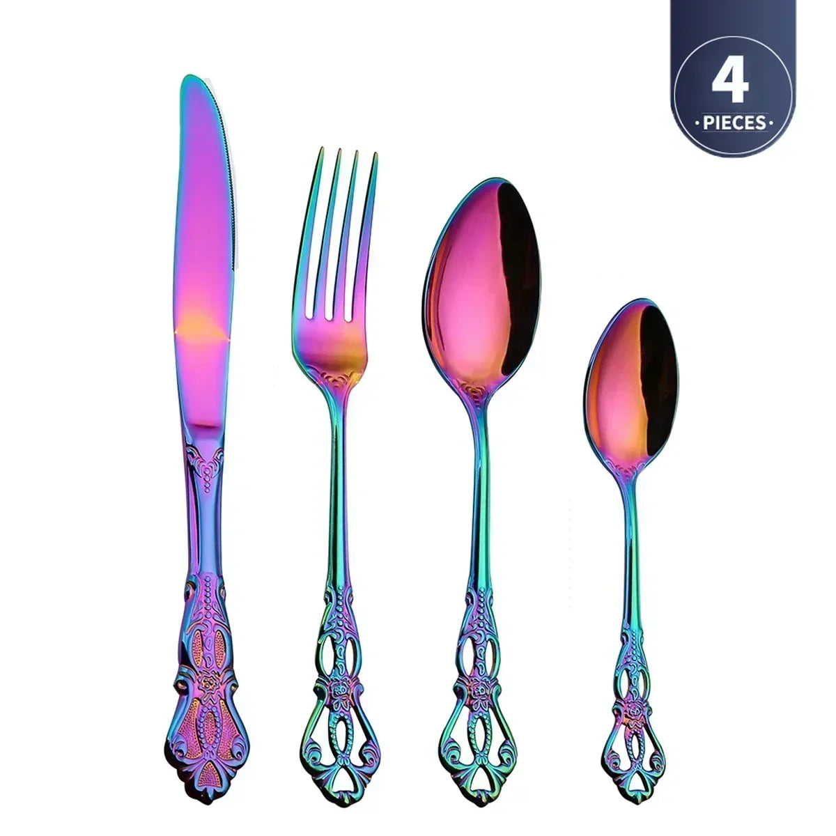 Vintage-Style Stainless Steel Flatware — Assorted Sets