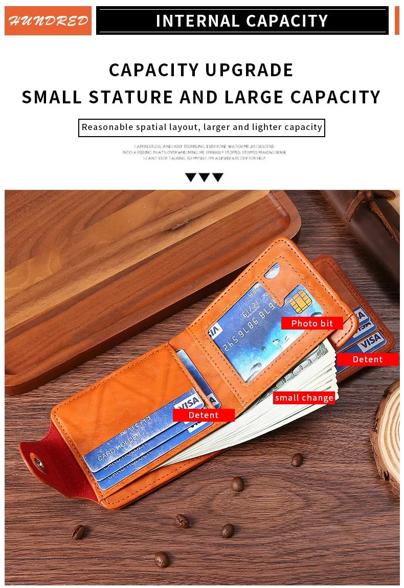 Men's Dollar-Print Card & Coin Wallet