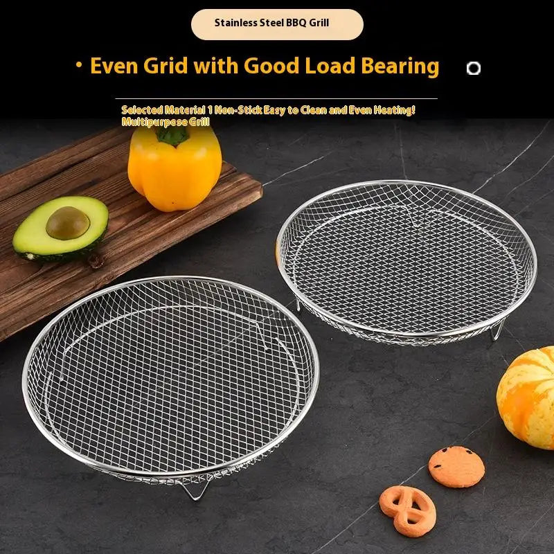 Round Stainless Steel Air Fryer Rack with Feet