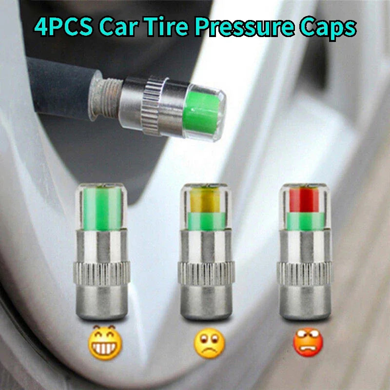 32 PSI Tire Pressure Indicator Valve Caps – Set of 4