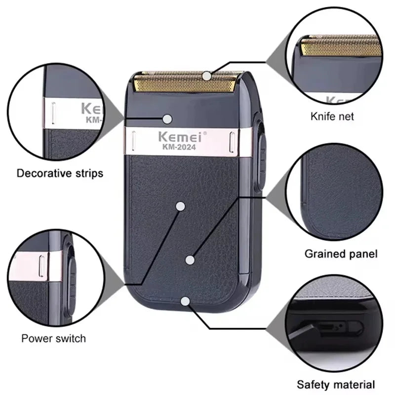 Kemei KM-2024 Rechargeable Twin-Blade Shaver