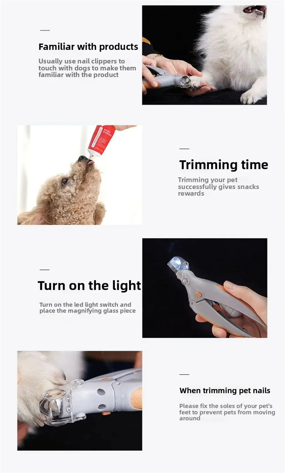 LED Pet Nail Clippers with 5X Magnifier