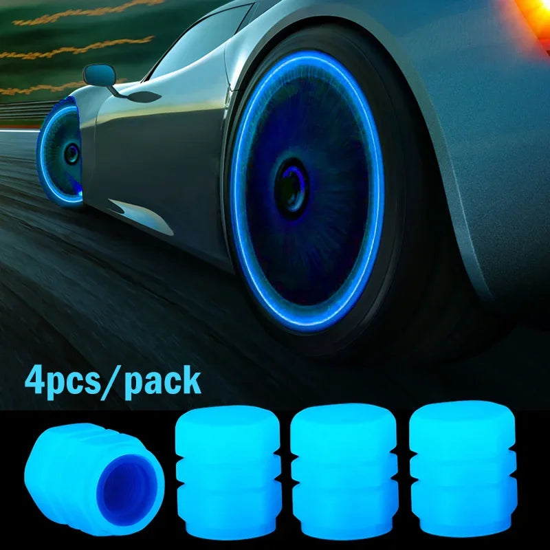 Luminous Tire Valve Caps – Set of 4
