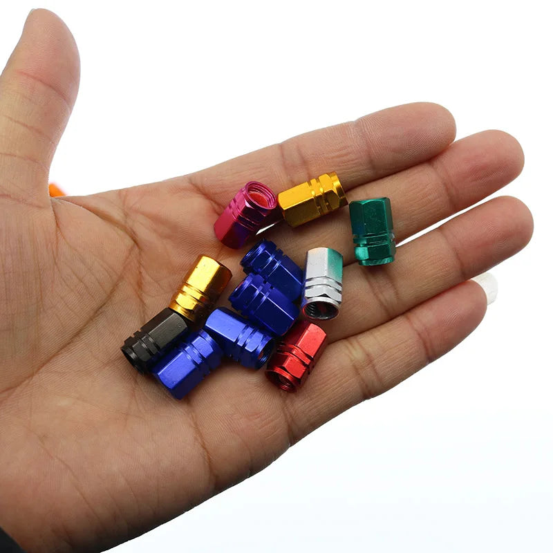 Aluminum Tire Valve Caps with O-Ring – Set of 4