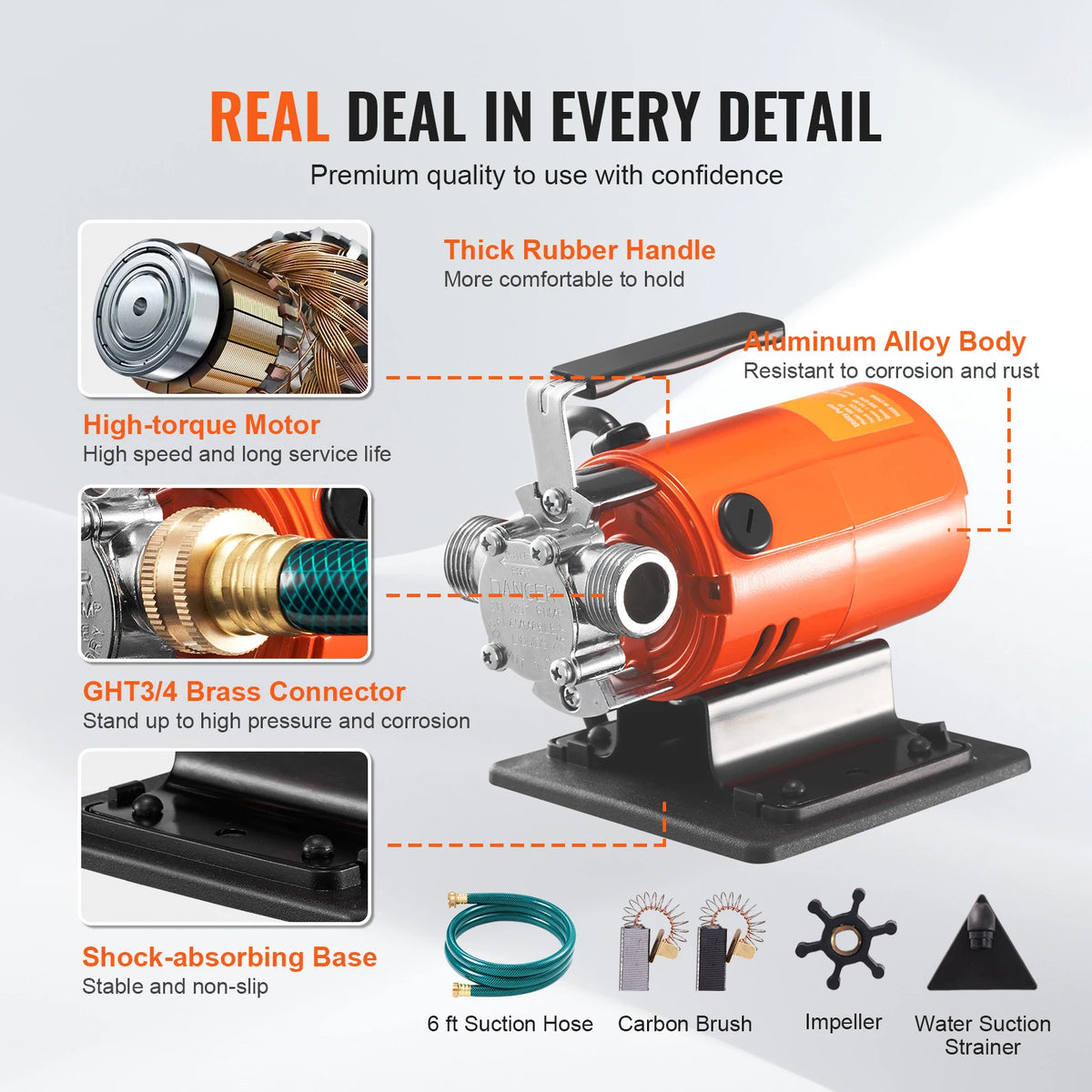 SucceBuy 120V 360 GPH Portable Water Transfer Pump