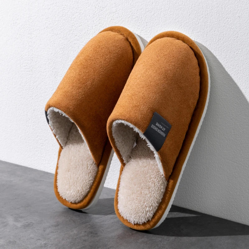 Men’s Faux-Suede Plush Indoor Slippers