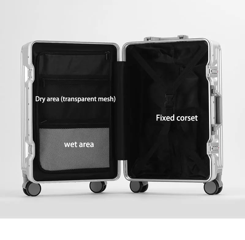 BunyFly Aluminum Frame Boarding Laptop Trolley Case 20 Inch Front Opening  Suitcase Cabin Luggage Bag Whispering Desires Shoppe