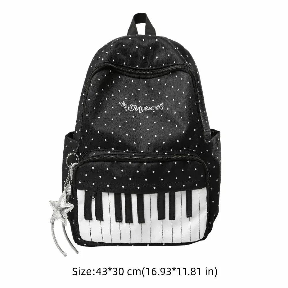Piano-Key Print Lightweight Backpack