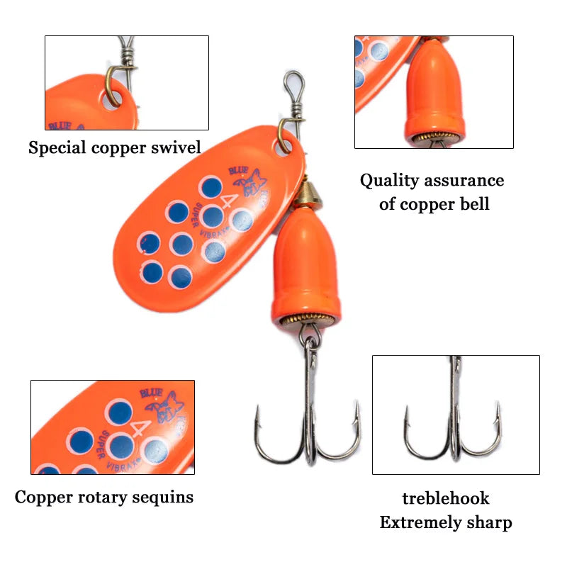 Metal Spinner Fishing Lure — Assorted Sizes