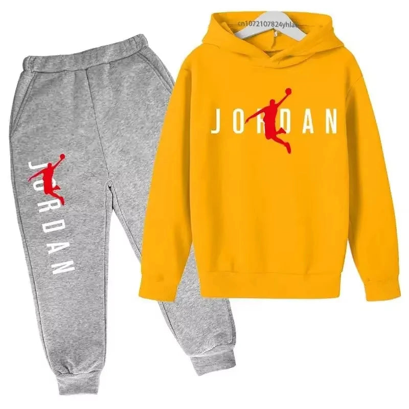 Children's Letter-Print Hoodie and Pants Set