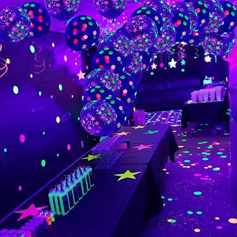 12-Inch Fluorescent Dot Latex Party Balloons
