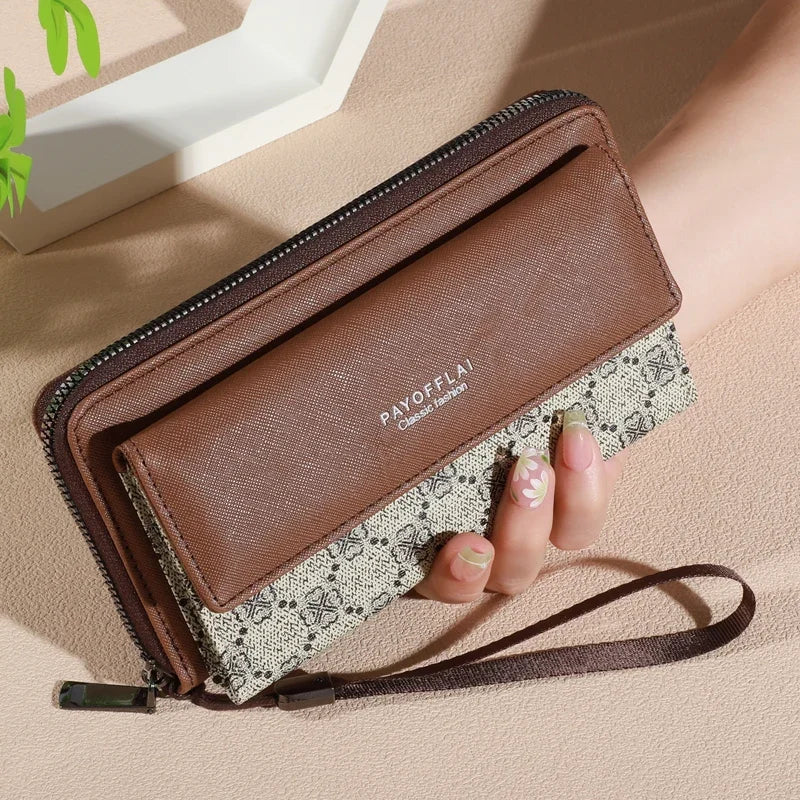 Men's Faux-Leather Zip & Snap Organizer Wallet