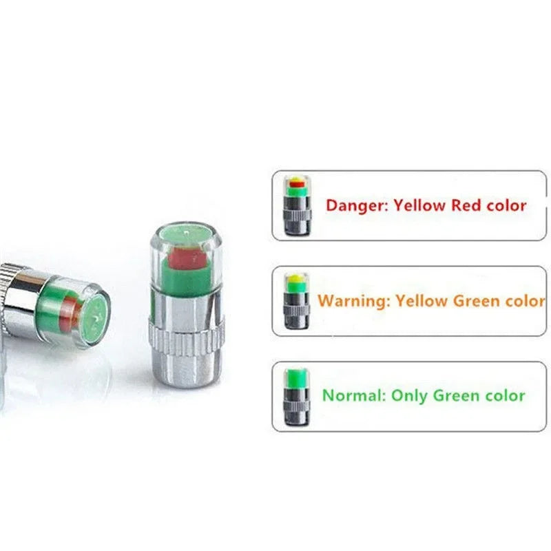 32 PSI Tire Pressure Indicator Valve Caps – Set of 4