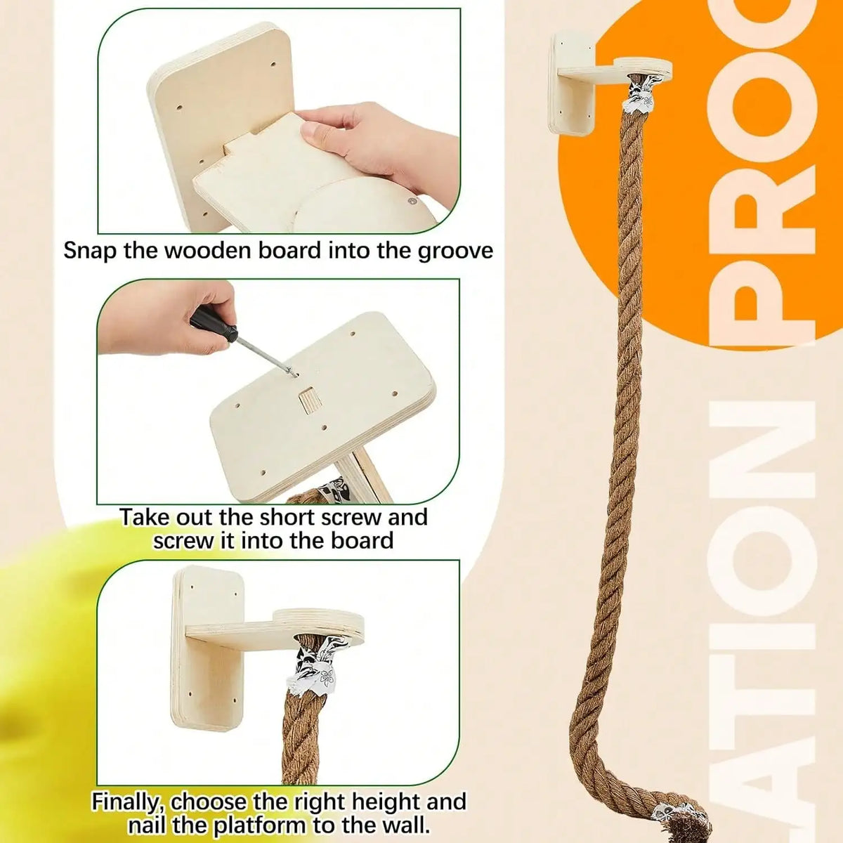 Wall-Mounted Sisal Cat Scratching Rope