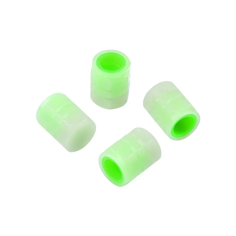 Glow-in-the-Dark Tire Valve Caps – Set of 4