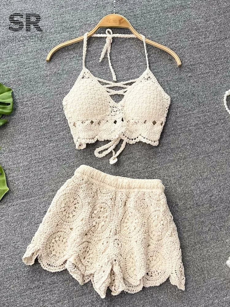 SINGREINY Knit Cami & Shorts Set