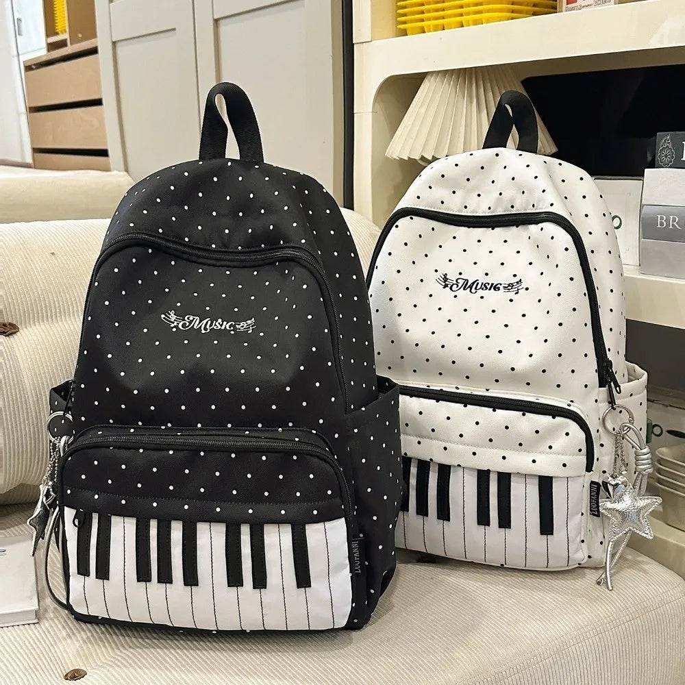 Piano-Key Print Lightweight Backpack