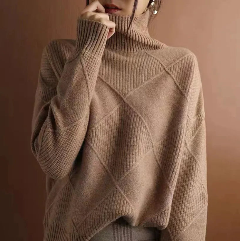 Women's Long-Sleeve Turtleneck Knit Sweater