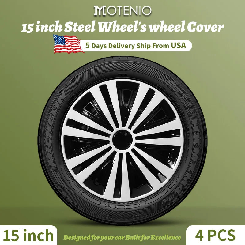 MOTENIO 15-Inch Wheel Covers – Set of 4