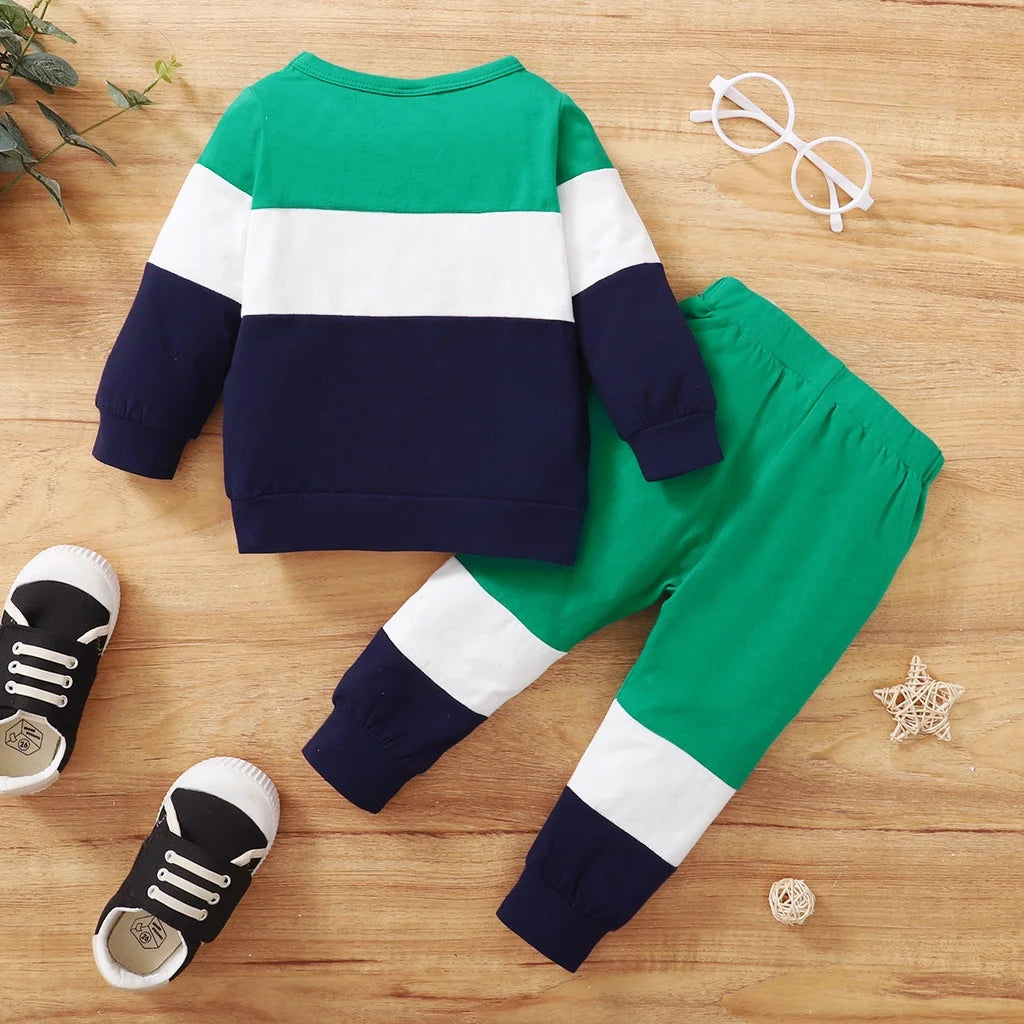 Baby Printed Long-Sleeve Top and Pants Set