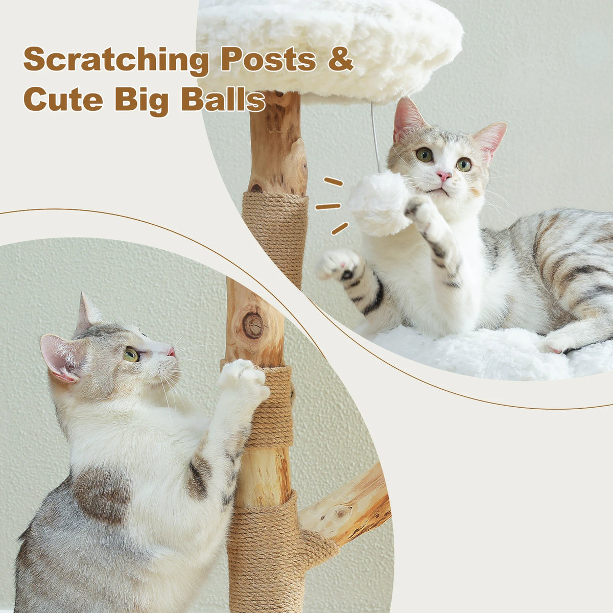 92cm Flower Cat Tree with Two Perches