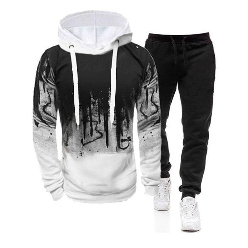 Men's Printed Hoodie & Jogger Tracksuit Set