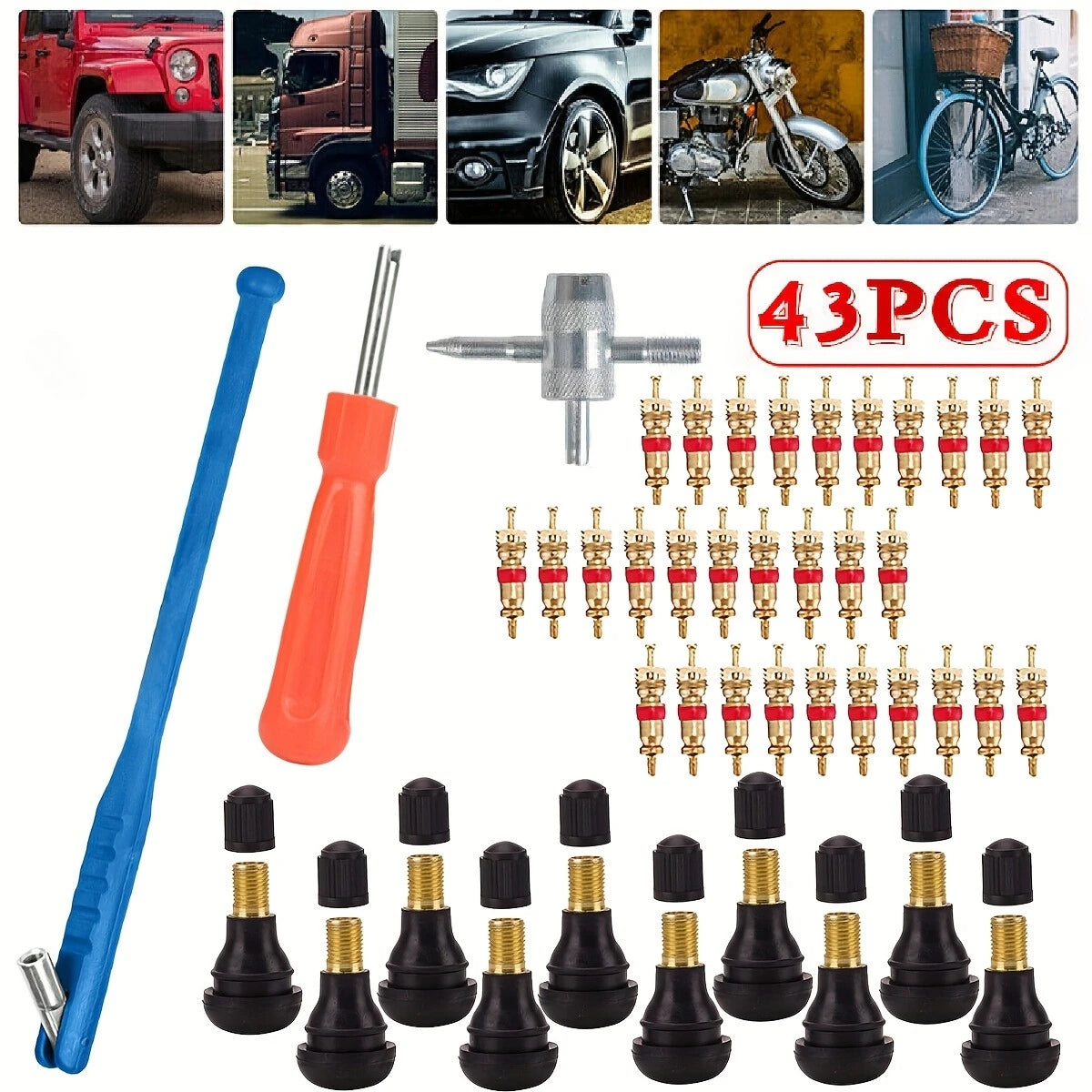 ZFOUEK Tire Valve Service Tool Kit – 43 Pieces