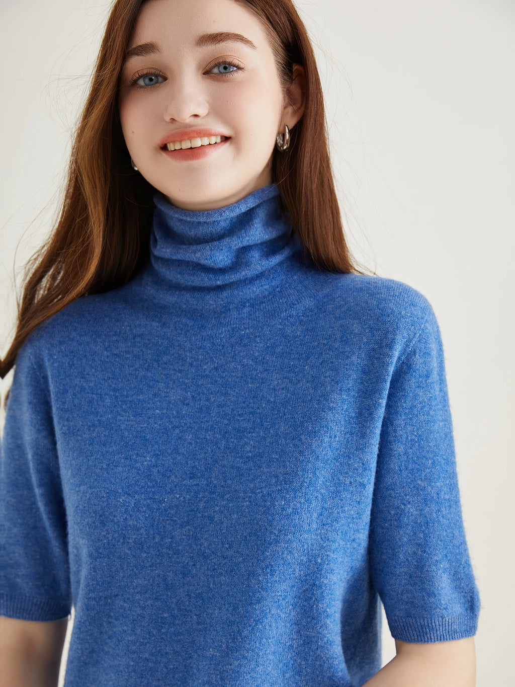 Women's Knit Tops Short Sleeve Fashion Women Sweaters New 100% Merino Wool Knitwears Vintage Sweater Turtleneck Pullover Clothes Dsers