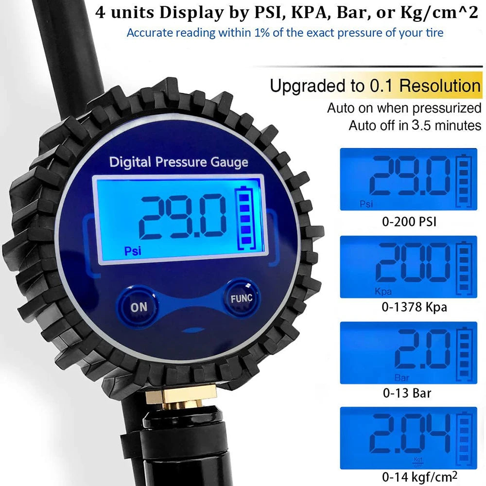 LEEPEE Digital Tire Inflator & Pressure Gauge