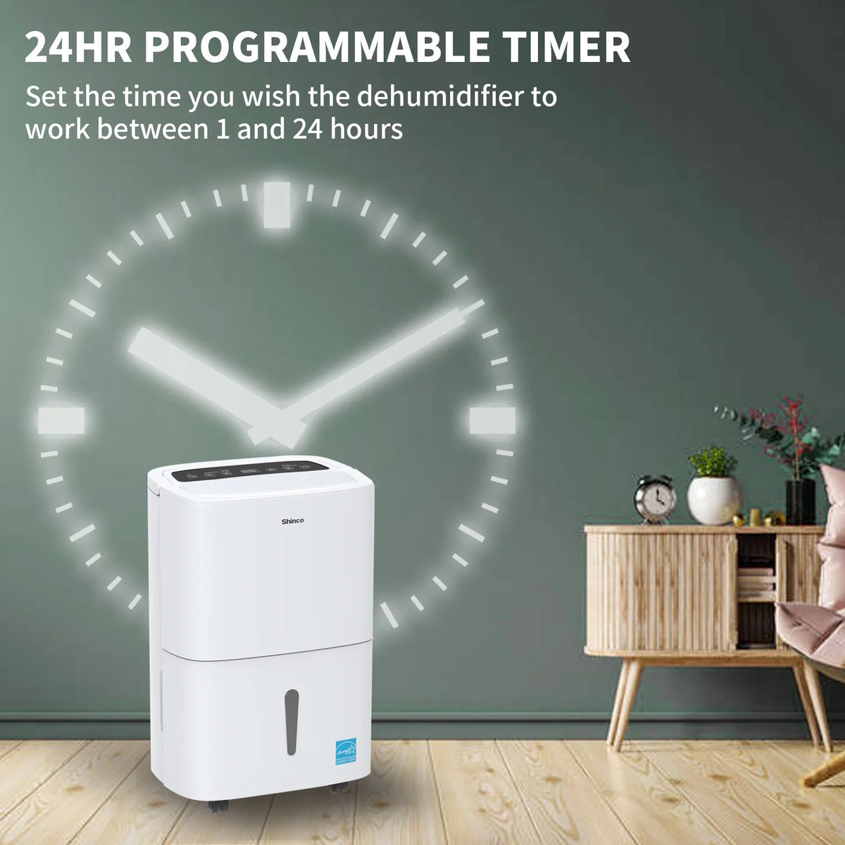 Shinco 150-Pint Large-Room Dehumidifier with Pump